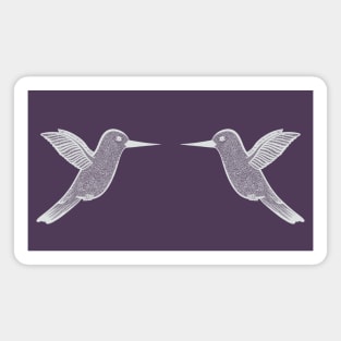 Hummingbirds in Love - cute and fun bird design - on purple Magnet